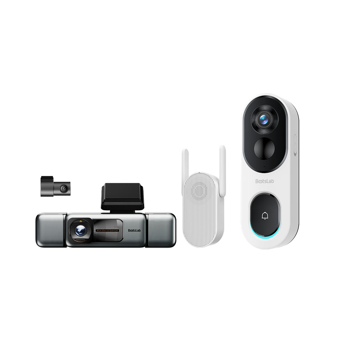 Sicherheitsbundle für Haus und Auto: G980H 4-Kanal-Dashcam + R810 SE Video-Türklingel