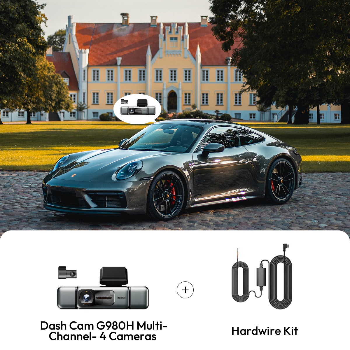 G980H-4-Kanal-Dashcam + fest verdrahtete Type-C-Stromversorgung