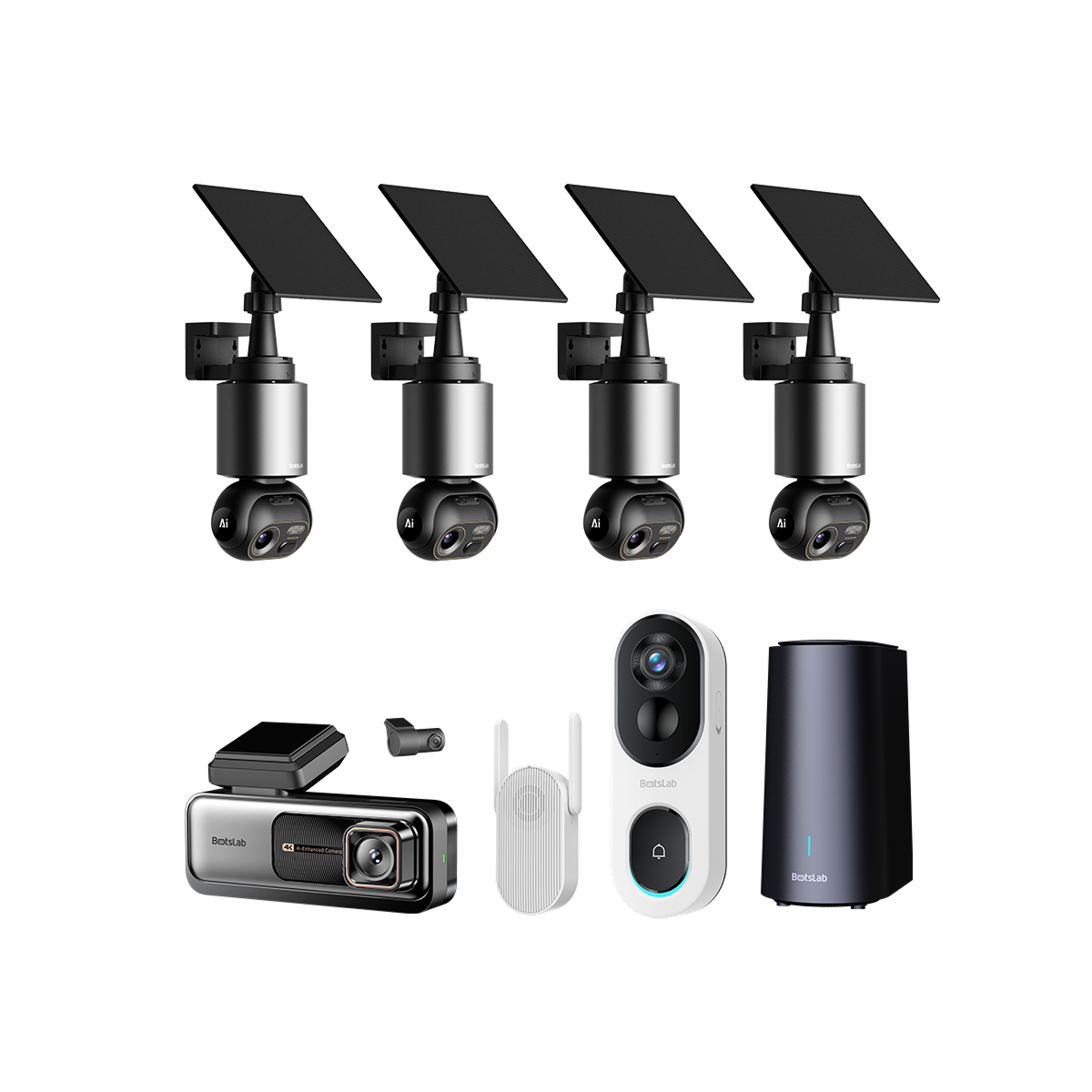 Sicherheitsbundle für Haus und Auto: W510 (4-Kamera-Set) + G980H Pro + R810 SE