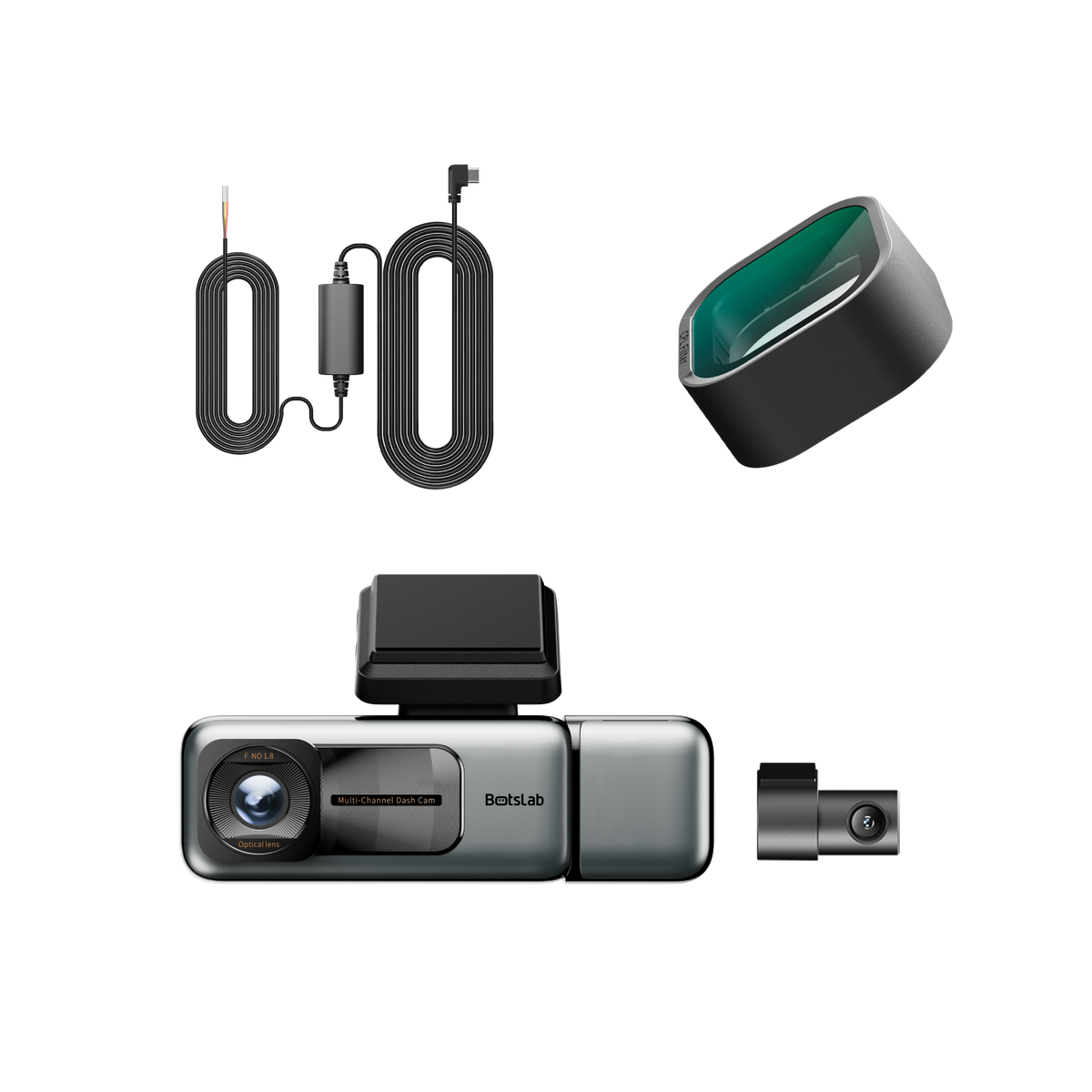 G980H 3-Kanal-Dashcam + CPL-Filter und fest verdrahtete Type-C-Stromversorgung