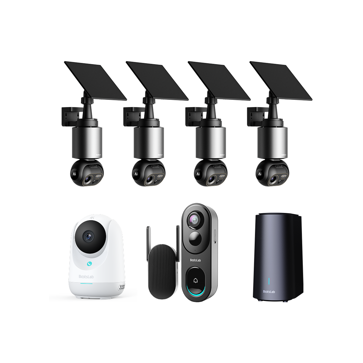 Heimüberwachungs-Bundle: W510 (4-Kamera-Set) + C224 + R810