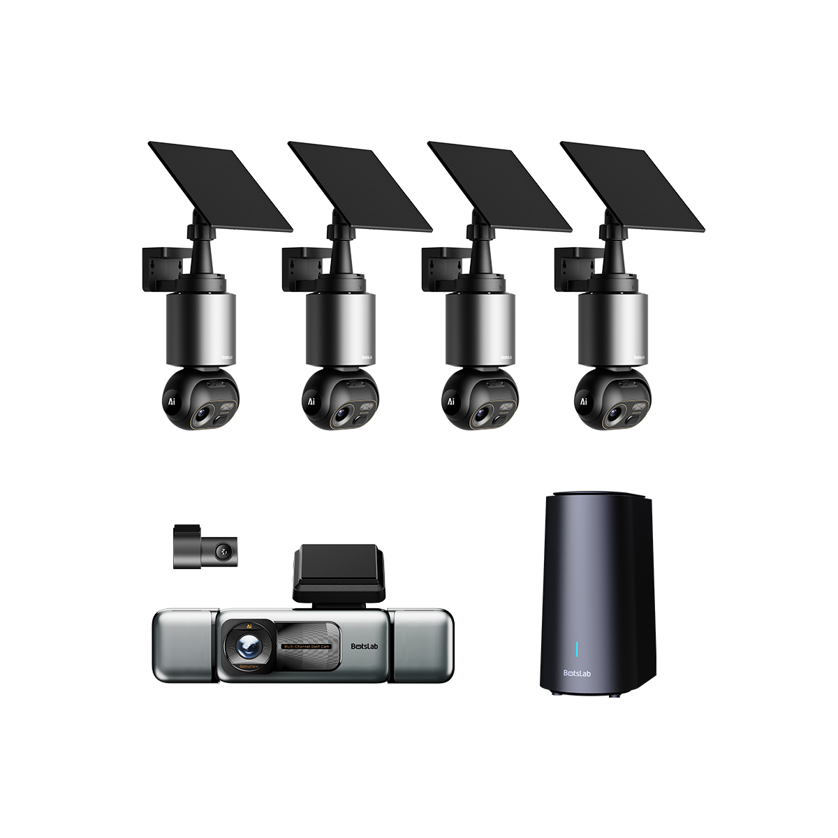 Sicherheits-Bundle für Haus und Fahrzeug: W510-4-Kamera-Außenkamera + G980H-4-Kanal-Dashcam
