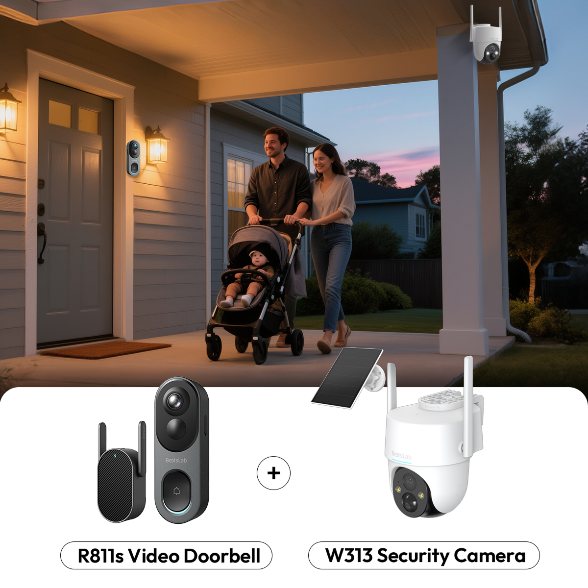 Home Security Bundle: W313 Outdoor Camera + R811s Video Doorbell