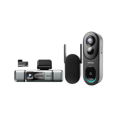 Sicherheitsbundle für Haus und Auto: G980H 4-Kanal-Dashcam + R810 Video-Türklingel