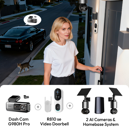 Sicherheitsbundle für Haus und Auto: W510 (2-Kamera-Set) + G980H Pro + R810 SE