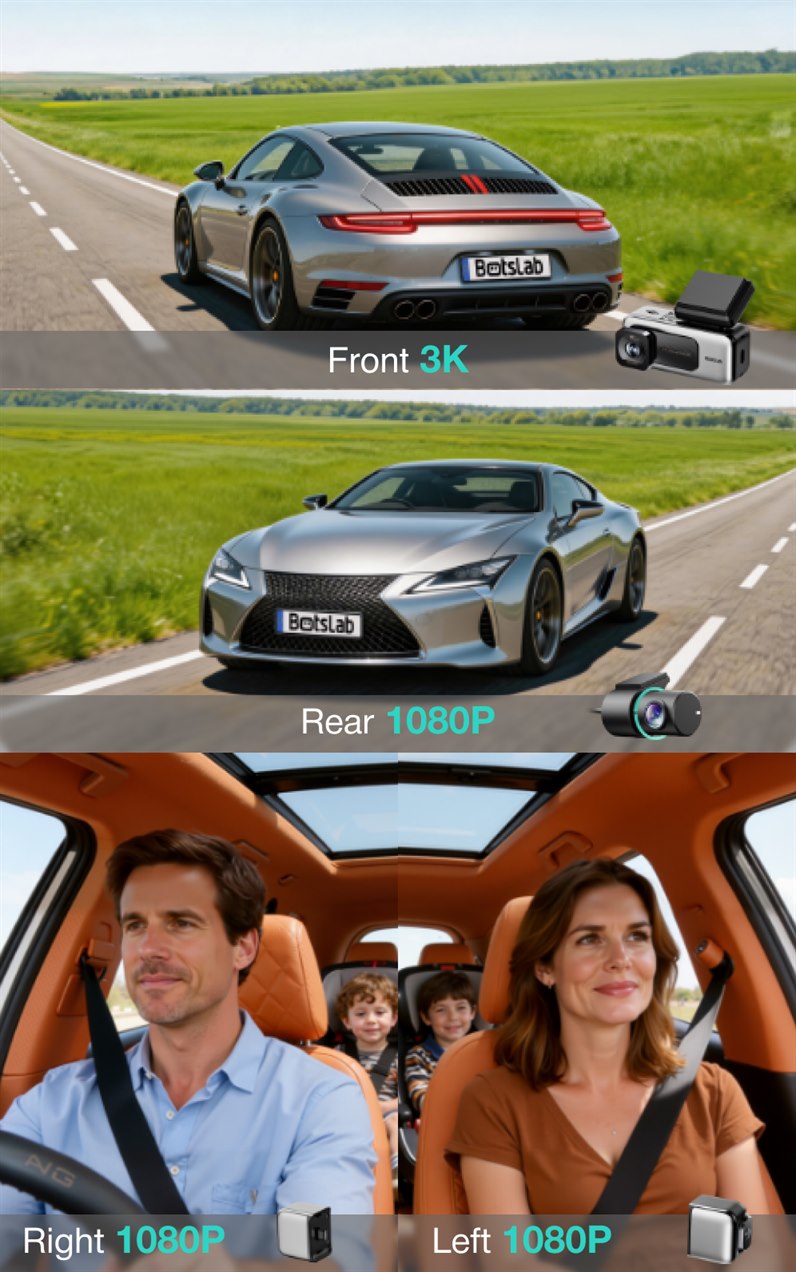3K+1080p+1080p+1080p-Vierkanalaufzeichnung